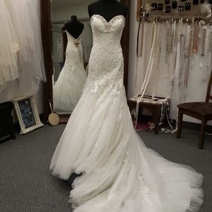 NWOT Mermaid lace and tulle wedding gown